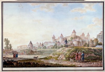 Tighina erődjének kilátása a moldvai Benderyben - Mihail Matvejevics Ivanov (1758-1823) akvarell papíron alkotó: Mikhail Matveevich Ivanov