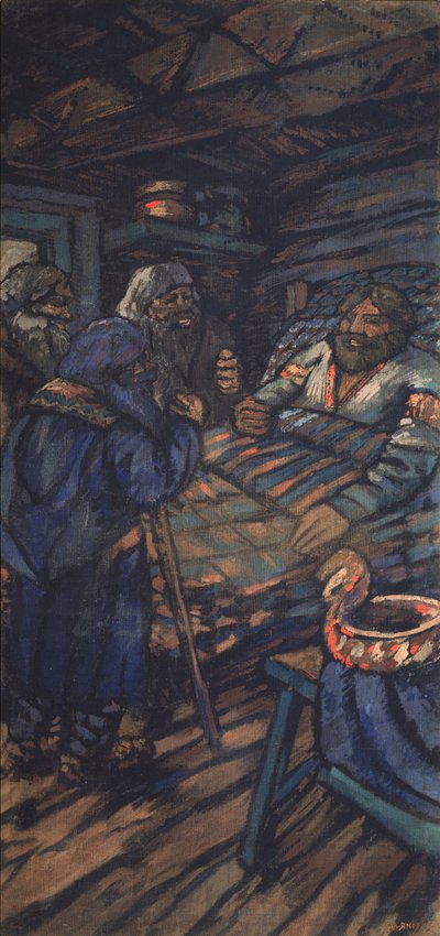 Vlagyimir I. Szvjatoszlavics Triptichon nagyherceg esküvője, oldallap, 1920-as évek alkotó: Mikhail Nikolayevich Yakovlev