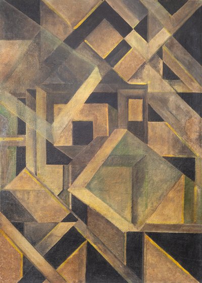 Absztrakt kompozíció kristályos formákkal, c. 1920. alkotó: Mikhail Vasilyevich Matyushin