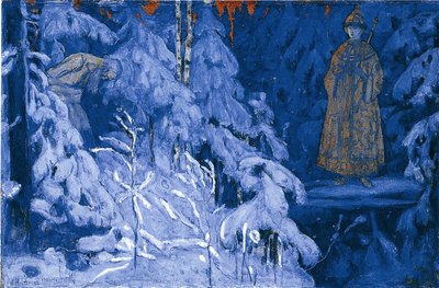 Ivan Susanin megkapja Mihail Fjodorovics látomását, 1906 alkotó: Mikhail Vasilievich Nesterov