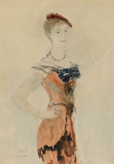 Hölgy vörössapkás, 1935 alkotó: Mikhail Xenofontovich Sokolov