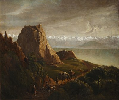 Kaukázusi táj tevékkel, 1837-1838 alkotó: Mikhail Yuryevich Lermontov