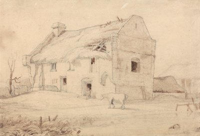 Házikó legelő lovakkal alkotó: Miles Edmund Cotman