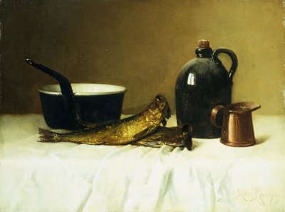 Csendélet heringgel, fazékkal, kancsóval és mértékkel, 1908 alkotó: Milne Ramsey