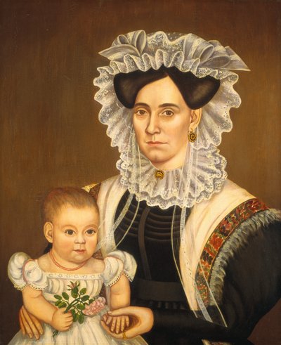 Aphia Salisbury Rich és Baby Edward, c. 1833. alkotó: Milton W. Hopkins