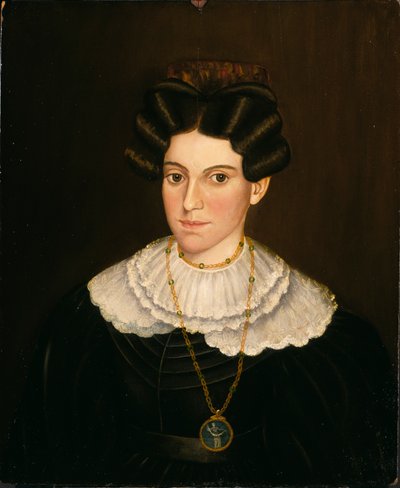 Fekete ruhás nő, kb. 1835-1840. alkotó: Milton W. Hopkins