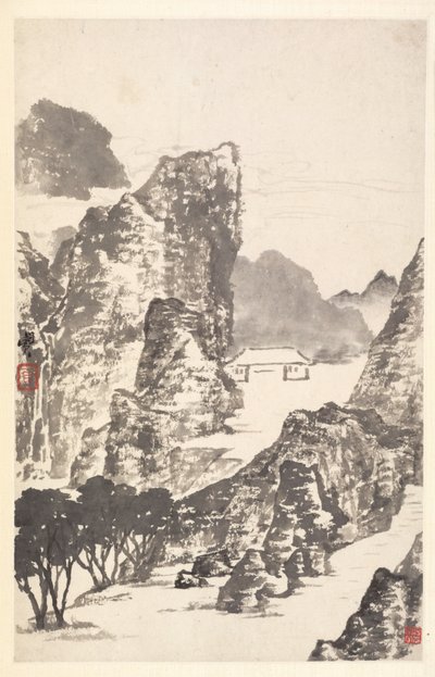 Táj a Mi Fu után, 1788. alkotó: Min Zhen