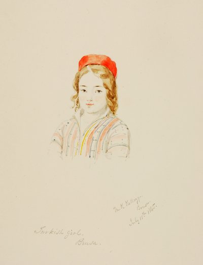 Török lány, Brusa, 1845. alkotó: Miner Kilbourne Kellogg