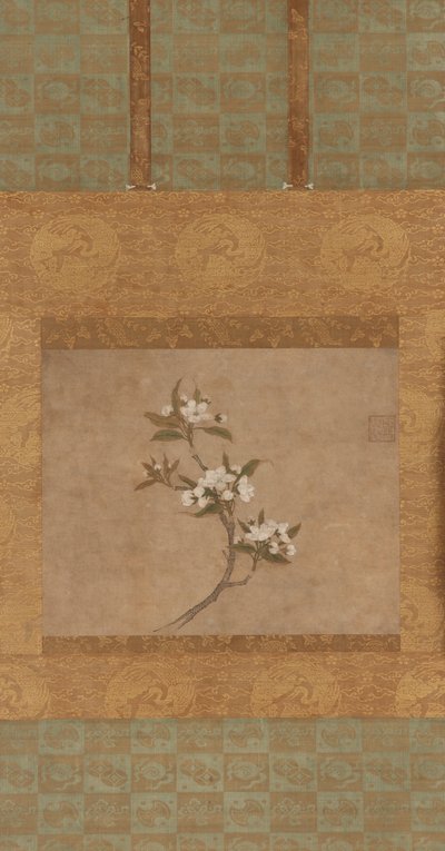 Egy körtevirág ága (tinta és szín a papíron) alkotó: Ming Dynasty Chinese School