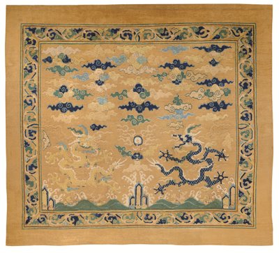 Ritka és csodálatos császári "Sárkány" trónszőnyeg. alkotó: Ming Dynasty Chinese School
