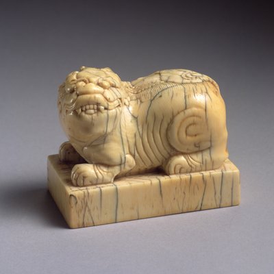 Pecsét qilin formájában, 15-17. század (faragott elefántcsont) alkotó: Ming Dynasty Chinese School