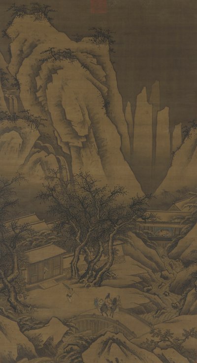 Kirándulás egy havas napon, 1500 körül alkotó: Ming Dynasty Chinese School