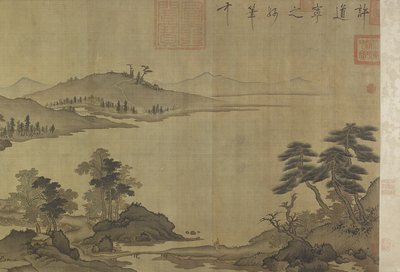 Őszi folyó az esőben és a felhőkben alkotó: Ming Dynasty Chinese School