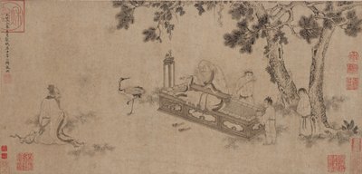 Laozi átadja a Daodejinget (tinta papíron) alkotó: Ming Dynasty Chinese School