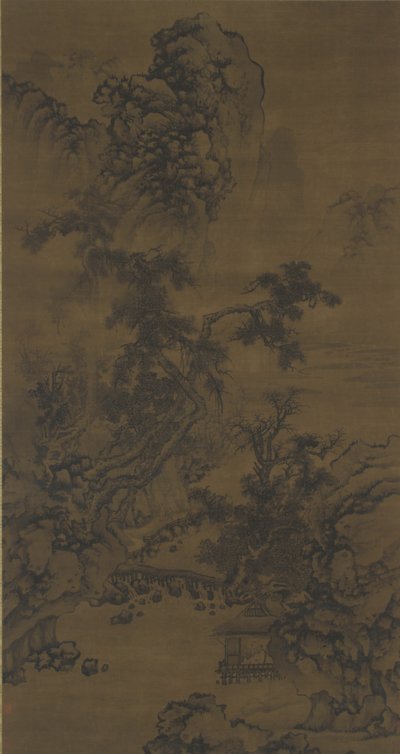 A Pines hallgatása egy folyóparti pavilonban alkotó: Ming Dynasty Chinese School