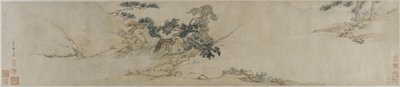 Citerán egy fenyő alatt, 16. század vége – 17. század eleje (tinta és szín a papíron) alkotó: Ming Dynasty Chinese School
