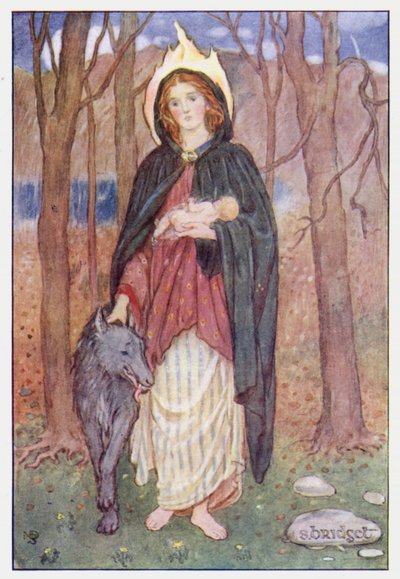 Szent Bridget (színes litó) alkotó: Minnie Didbin Spooner