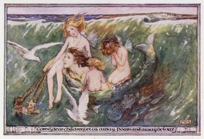 Az Elhagyott Merman. Matthew Arnold (színes litó) alkotó: Minnie Didbin Spooner