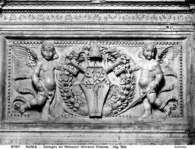 Részlet a Sistene-kápolna transzennájából, 1484 körül (kő) alkotó: Mino da Fiesole