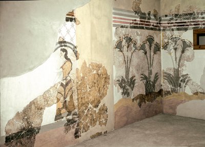 Minószi művészet: „The Woman with Lys”” Freskó a Santorini-i Akrotiriből. Kr.e. 16. század. Athén, Nemzeti Régészeti Múzeum alkotó: Minoan