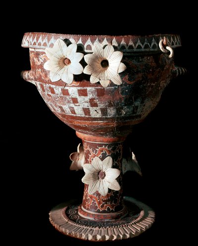 Minószi művészet: terrakotta kráter dekorációkkal, protopalatiale (i.e. 2100-1650) alkotó: Minoan
