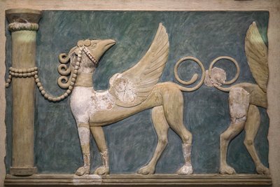 Nagy domborműves griffek freskója. Knósszoszi palota. Kr.e. 1600-1450 alkotó: Minoan