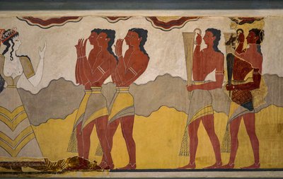 A felvonulási freskó rekonstrukciója alkotó: Minoan