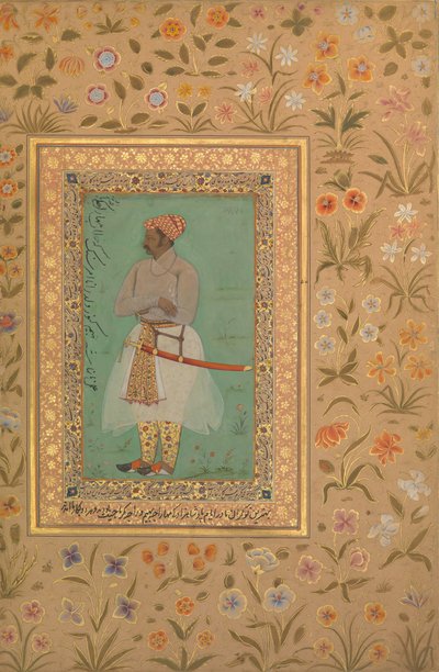 Maharaja Bhim Kanwar portréja, Folio a Shah Jahan albumból, verso: kb. 1615-29 alkotó: Mir 