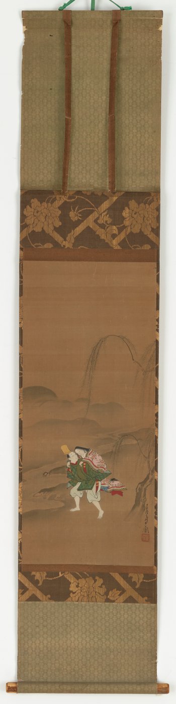 Ariwara Narihira szeretőjét cipelve, 1683-1752. alkotó: Miyagawa Chōshun