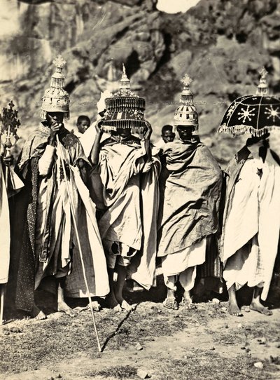 „Birodalom építése” a fasiszta korban: abesszin papok csoportja, 1936.09.05. (f/w fotó) alkotó: Modestino Baldinetti