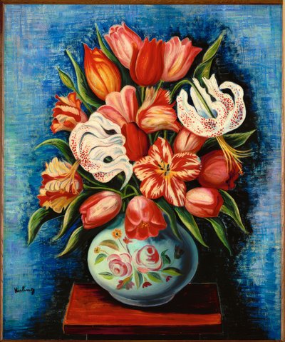 Virágcsokor tulipánnal és liliommal alkotó: Moise Kisling