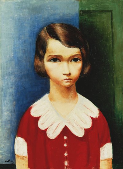Lány piros ingben alkotó: Moise Kisling