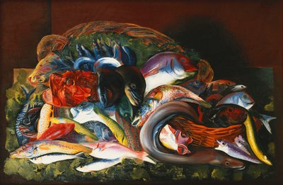 Nagy csendélet halakkal; Grande Nature Morte aux Poissons alkotó: Moise Kisling