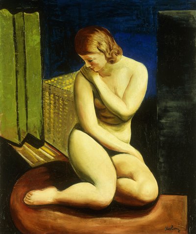 Ülő női akt; Femme Nue Assise alkotó: Moise Kisling