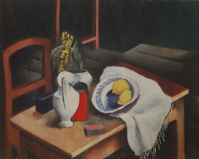Csendélet citrommal zöld háttérben alkotó: Moise Kisling
