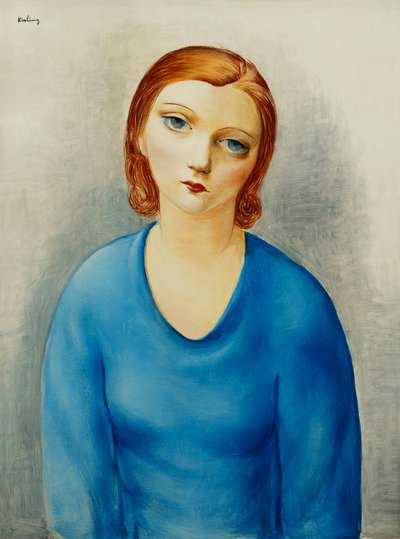 Fiatal nő kék blúzban; Jeune Femme au Corsage Bleu, 1925 körül (olaj, vászon) alkotó: Moise Kisling