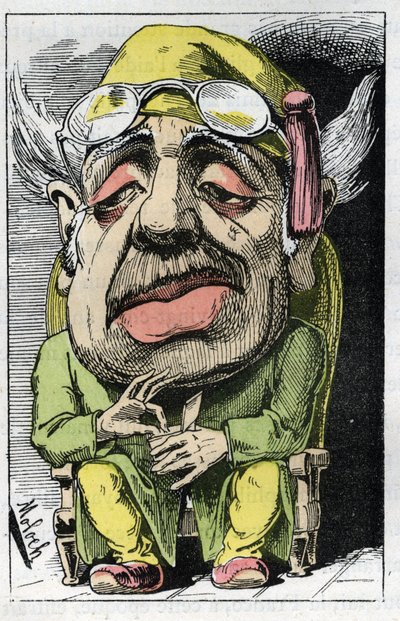 Egy felszarvazott allegóriája a 19. században a Touchatout „Le Trombinoscope”-jában, B. Moloch 1882-es rajzfilmje (1849-1909). Magángyűjtemény. alkotó: Moloch