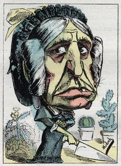 A „” mostohaanya „” (Belle mere) allegóriája Touchatout „” Le Trombinoscope”-ban, B. Moloch 1882-es karikatúrája (1849-1909). Magángyűjtemény. alkotó: Moloch