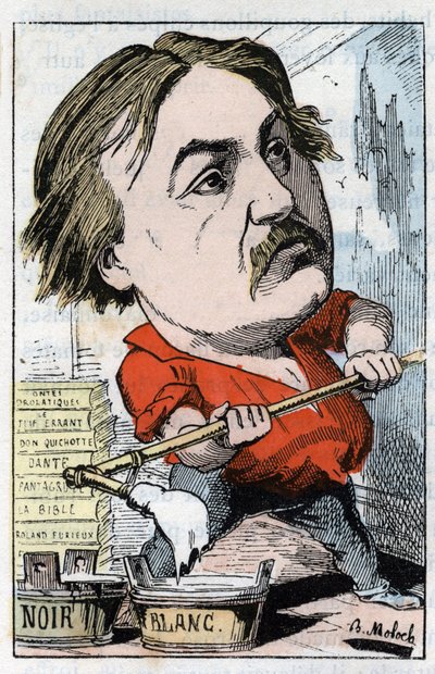 Gustave Dore, 1832-1883-as karikaturista és metsző portréja a Touchatout „Le Trombinoscope”-jában, B. Moloch karikatúrája 1882-ből (1849-1909). Magángyűjtemény. alkotó: Moloch