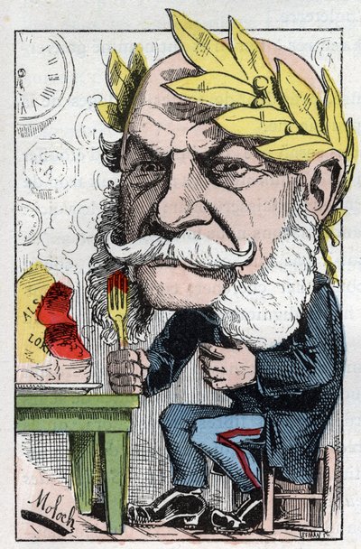 I. Vilmos (1797-1888), porosz király és német császár portréja Touchatout „A trombinoszkóp”-ban, B. Moloch karikatúrája 1882-ből (1849-1909). Magángyűjtemény. alkotó: Moloch