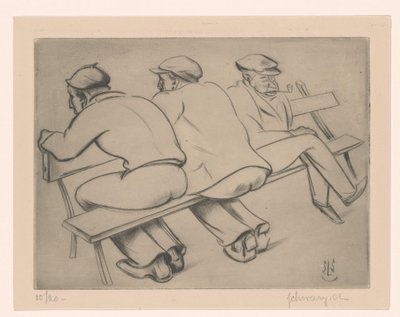 Három férfi egy kanapén alkotó: Mommie Schwarz (signed by artist)