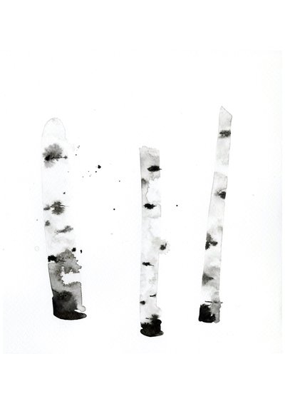 Ghost Birch, 2022 (akvarell, Langton, 300 g/m2 hidegen sajtolt papír) alkotó: Monica Perez Vega