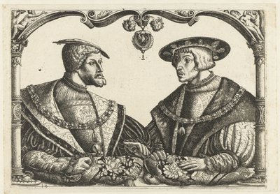 Karel V és I. Ferdinánd alkotó: Monogrammist CB met boom (attributed to)