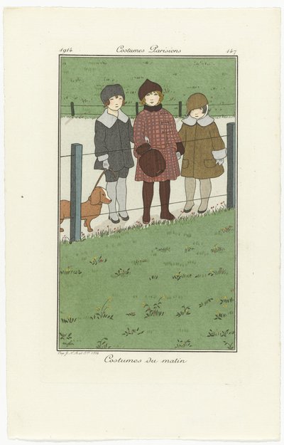 Journal des Dames et des Modes, Parisian Costumes, 1914, 147. sz.: Reggeli jelmezek alkotó: Monogrammist MFN