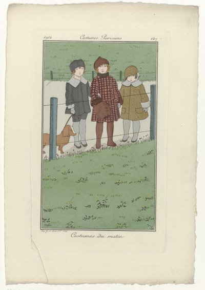 Journal des Dames et des Modes, Parisian Costumes, 1914, 147. sz.: Reggeli jelmezek alkotó: Monogrammist MFN