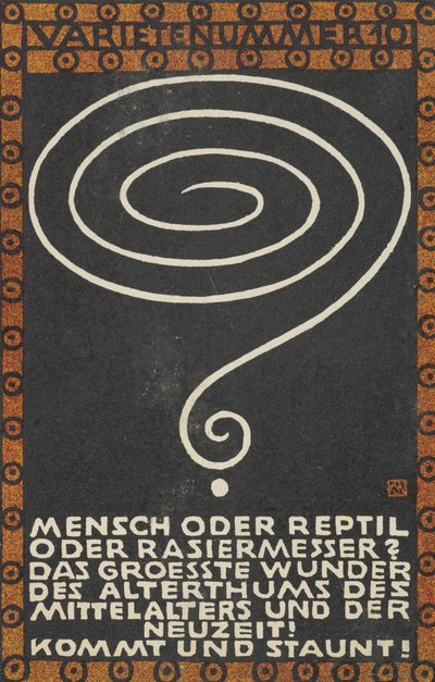 Variety Act 10: Man or Reptile or Razor Variety Act 10: Man or Reptile or Razor..., 1907. alkotó: Moritz Jung