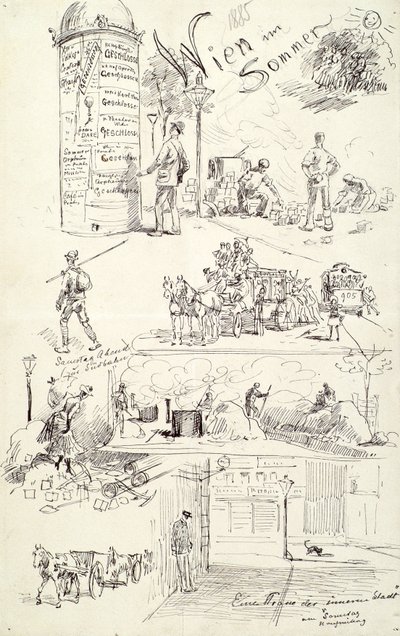 Bécsi típusok 1885 (Bécs nyáron) alkotó: Moritz Ledeli
