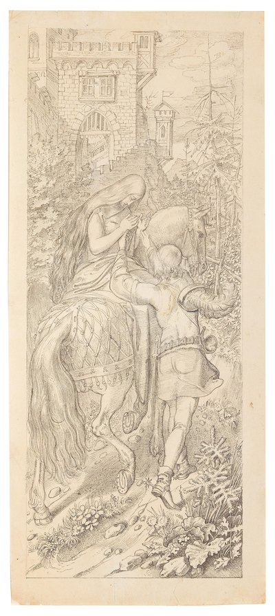 Jelenet A hét holló és hűséges nővérük című meséből, 1830-1831. alkotó: Moritz Ludwig von Schwind