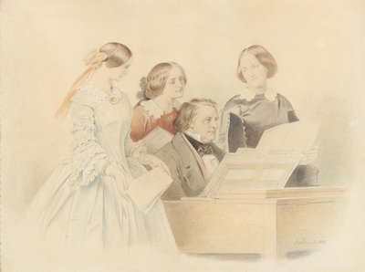 A próba Franz Lachnerrel, 1858. alkotó: Moritz Ludwig von Schwind