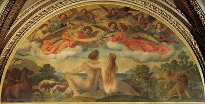 Lunette a Bécsi Állami Operaház előcsarnokában: Joseph Haydn: A teremtés alkotó: Moritz Ludwig von Schwind